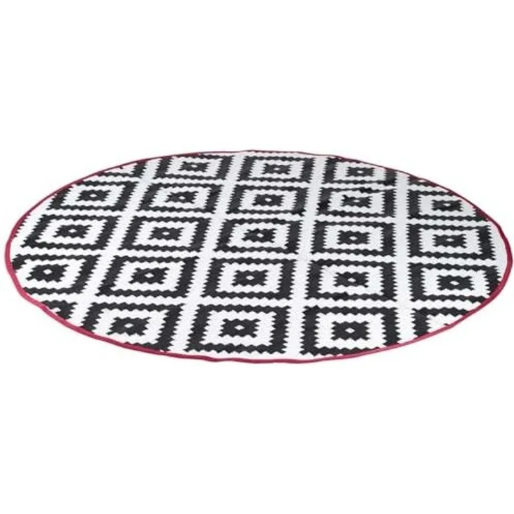 Bo-Camp Outdoor-Teppich Chill mat Falconwood 2 m Rund Schwarz und Weiß 423790