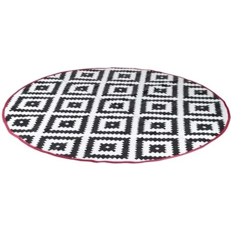 Bo-Camp Outdoor-Teppich Chill mat Falconwood 2 m Rund Schwarz und Weiß 423790 – Bild 1