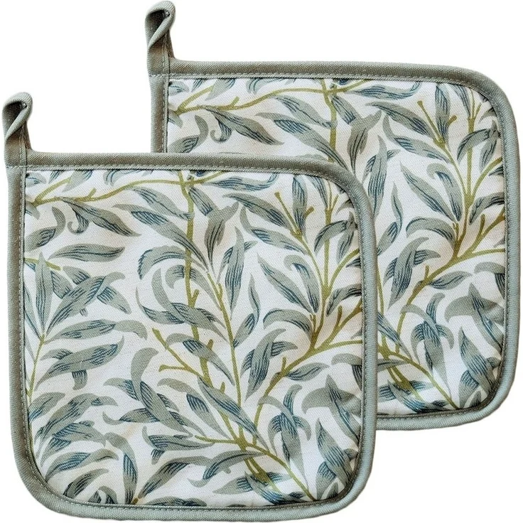 matches21 HOME & HOBBY Topflappen Topflappen Olivenblätter mediterran Druck grün 20x20 cm, (2-tlg) – Bild 3