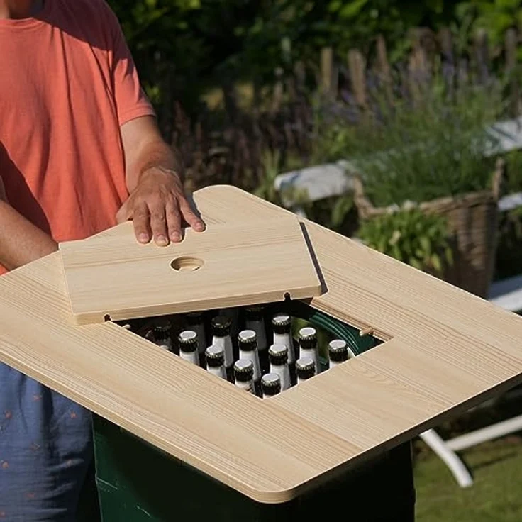 UNUS GARDEN Stehtisch Bierkasten-Tischaufsatz für einen Stehtisch aus Holz (1-St, Bierkastenaufsatz Stehtisch Party Bistrotisch aus Bierkästen), tischaufsatz, stehtisch, bierkisten, outdoor, bartisch, tischplatte – Bild 2