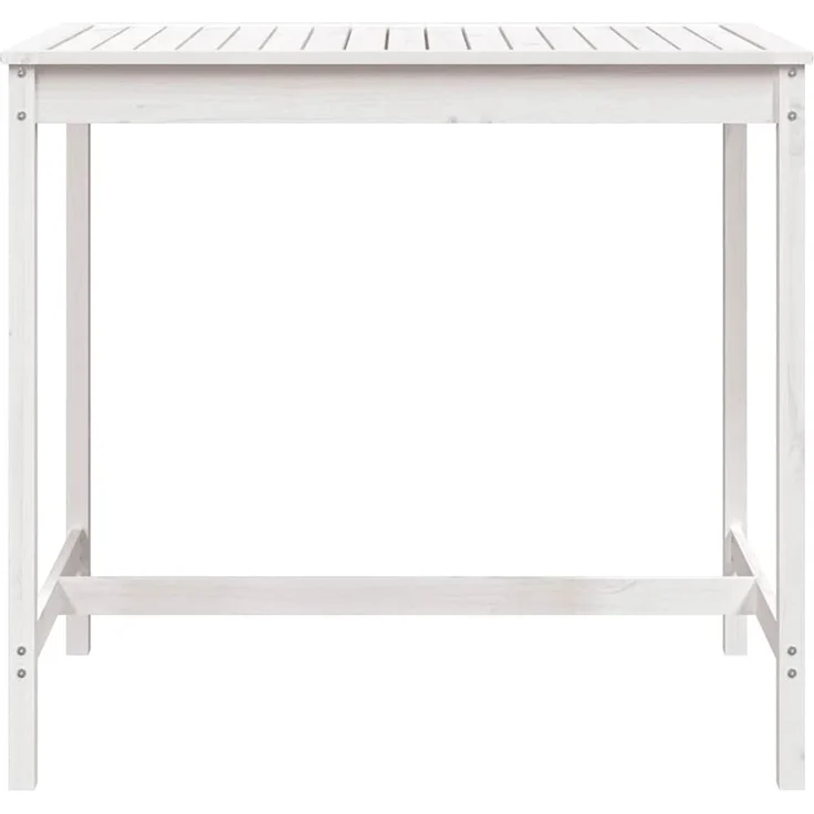 Gartentisch, Balkontisch, Beistelltisch Weiß 121 x 82,5 x 110 cm Massivholz Kiefer – Bild 4