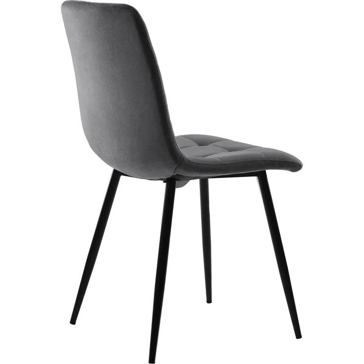 Esszimmer-Set 5-teilig Runder Tisch 100cm & 4 Grau Samtstühle Metallbeine moderner Küchentisch – Bild 8
