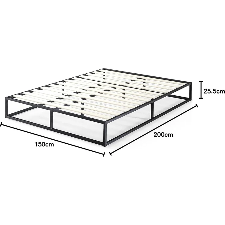 Zinus Joseph Modern Studio 25,5 cm Plattform Low Profile Bed Frame, Legierter Stahl Holz, Schwarz, 150x200 cm – Bild 9