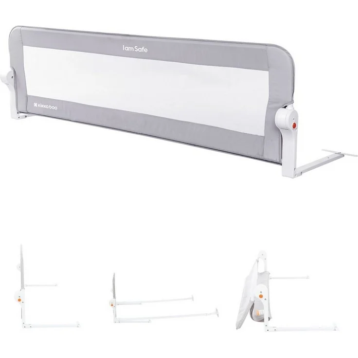 Kikkaboo Bettschutzgitter I am safe 150 cm, klappbar, Bettgitter, ab 18 Monaten hellgrau – Bild 5