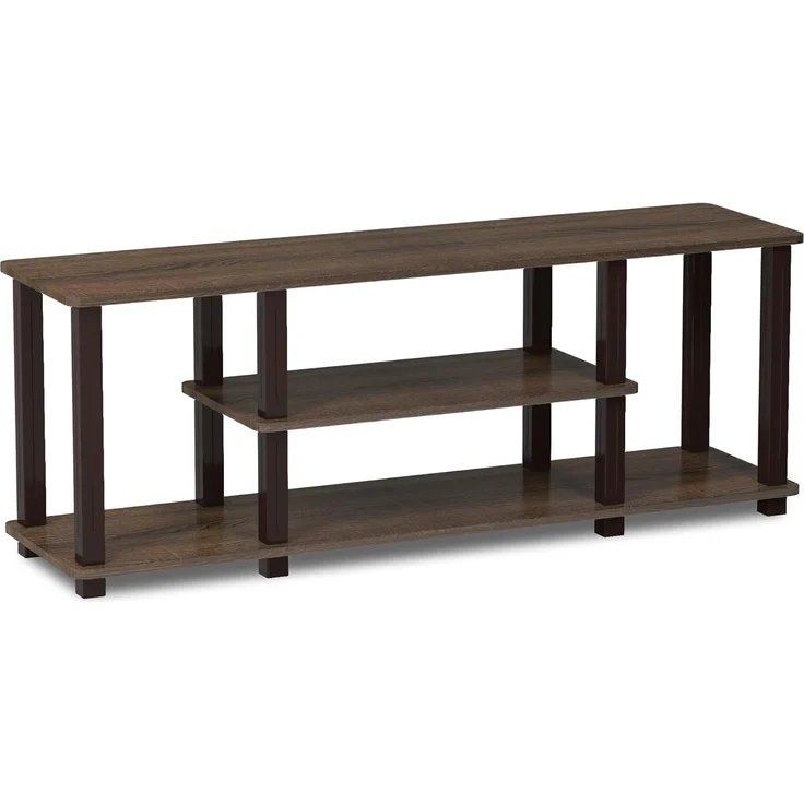 Furinno Entertainment/TV-Regal mit unterschiedlichen Ablageflächen, Walnuss/Braun, 29. 72x111. 25x41. 15 cm – Bild 4