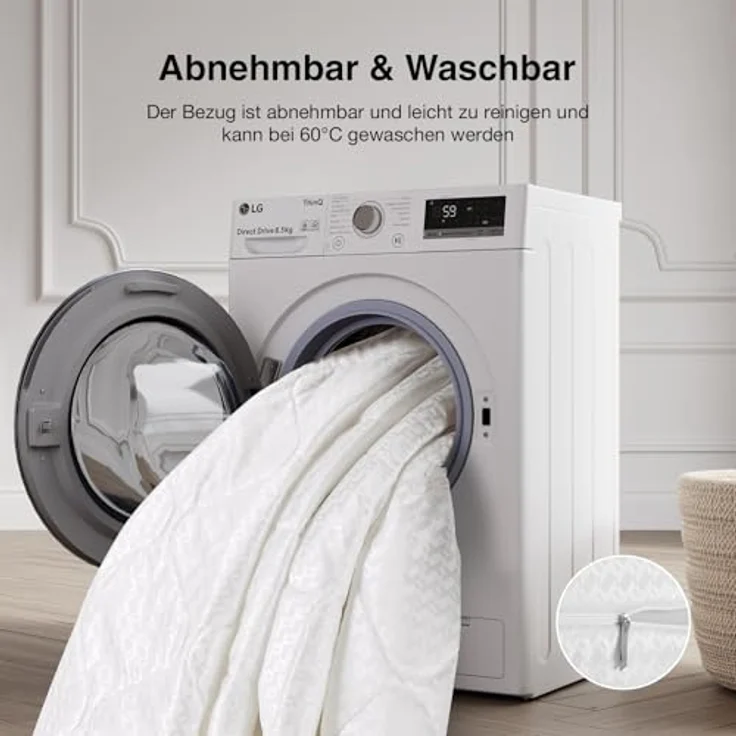 Novilla Matratze 90x200 Taschenfederkernmatratze 7-Zonen H2/H3 atmungsaktivem Bezug & Komfortschaum Öko-Tex & CertiPUR-US Zertifiziert – Federkernmatratze für Einzelbett & Doppelbett Höhe 24 cm – Bild 8