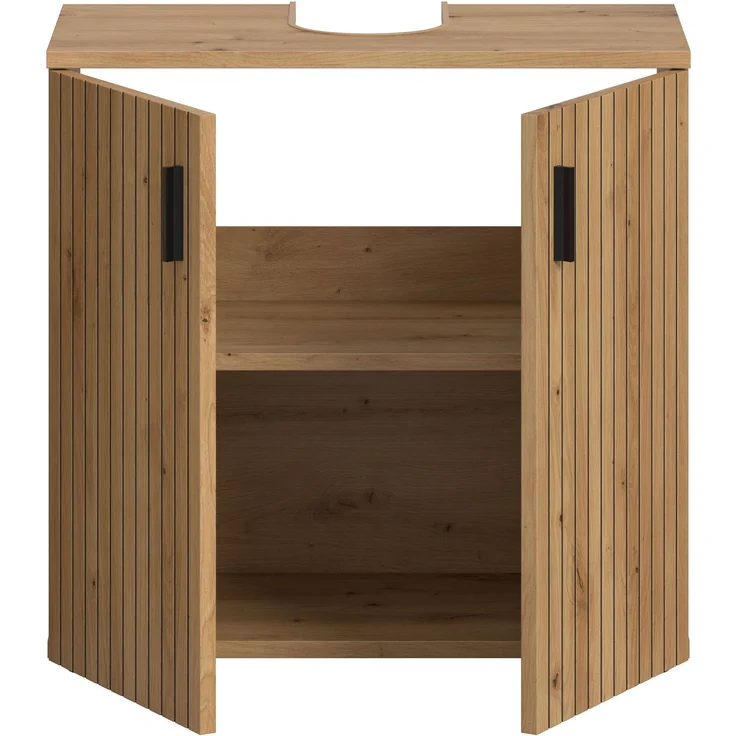 Waschbeckenunterschrank B/H/T: 60x59x30 cm in Artisan Oak Nachbildung und -- – Bild 3