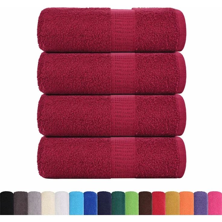 vidaXL Waschtücher FROGN 4 Stk. Bordeaux 30x30 cm 360 g/m² 136729 – Bild 2