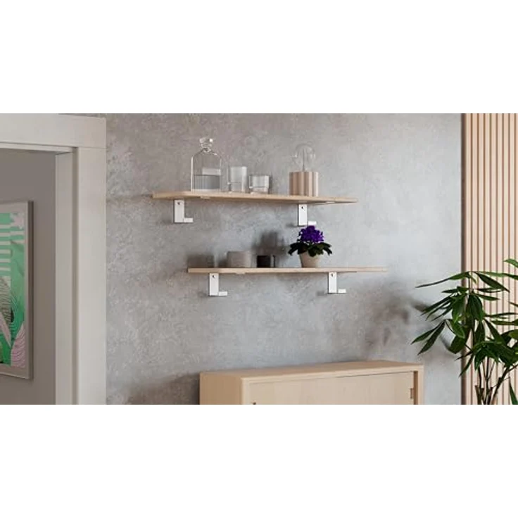 Alberts Regalträger, Metall, grau, 4.5x10x20 cm, für Wandregale im Wohnzimmer – Bild 4