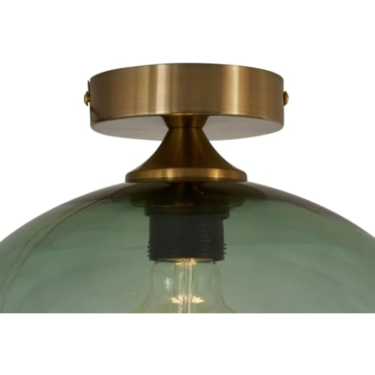 Qazqa Deckenleuchte Sandra, ohne Leuchtmittel, Extra-Warmweiß, QAZQA Deckenleuchte, e27, Grün, Glas, Art Deco – Bild 5