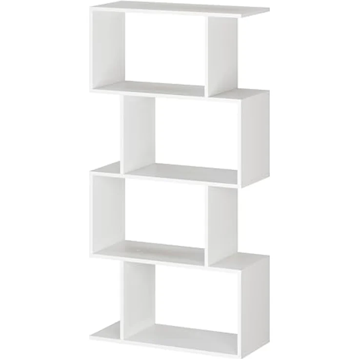 RICOO Regal 140 x 70 x 30 cm, Standregal weiß matt WM074-WM Spannplatte aus Holz, Bücherregal Wandregal, Regale & Ablagen, schmales Regal, Büroregal, kleines Regal schmal, Büro Bücherregale – Bild 2