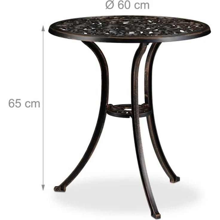 Balkonmöbel Set, 3-teilig, im antiken Design, Schwarz-bronze – Bild 5