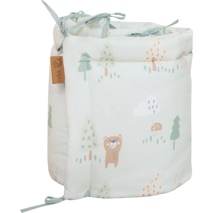 roba Kinderbettgarnitur 'Woodland Buddies' 4-teilig - Himmel, Nestchen & Bettwäsche - Pastellgrün – Bild 4