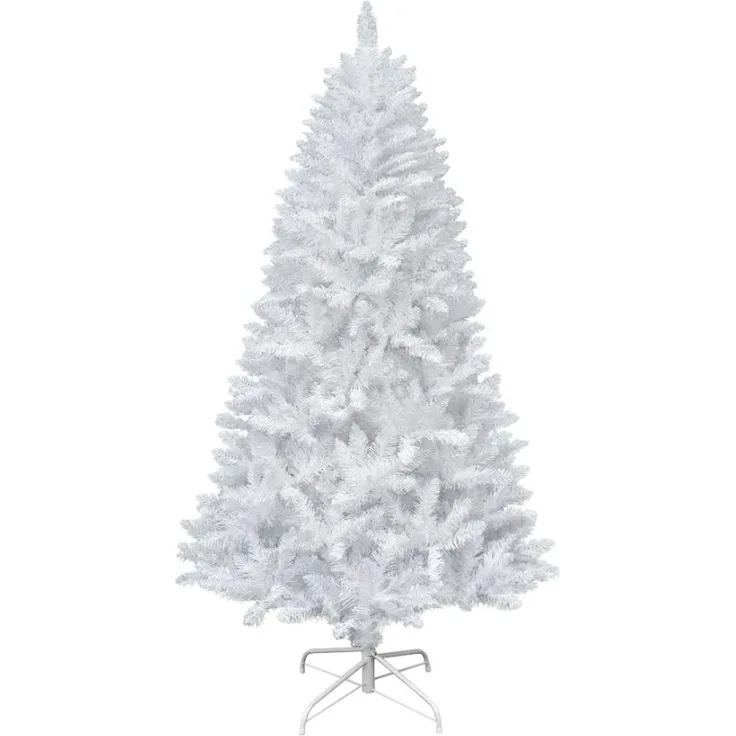 HXT 1015 Weiß 180 cm künstlicher Weihnachtsbaum inkl. Metallständer, schwer entflammbar