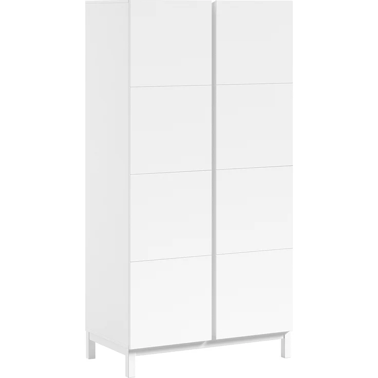 Kleiderschrank Eva 98.5 x 196.2 x 57.8 cm Kiefer MDF Weiß – Bild 2