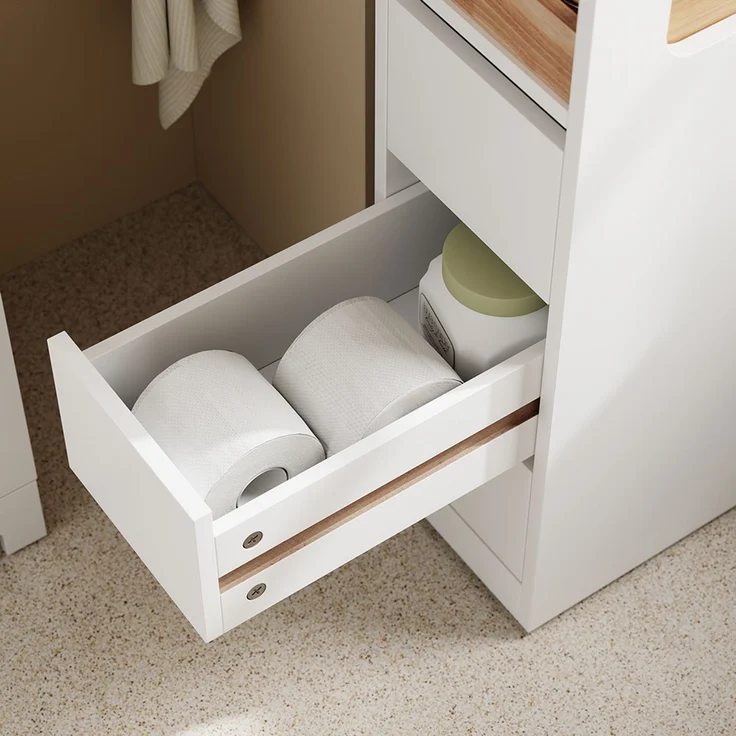 SoBuy BZR54-II-W Badunterschrank, MDF, Lackiert, Weiß, 23 x 82 x 65 cm – Bild 9