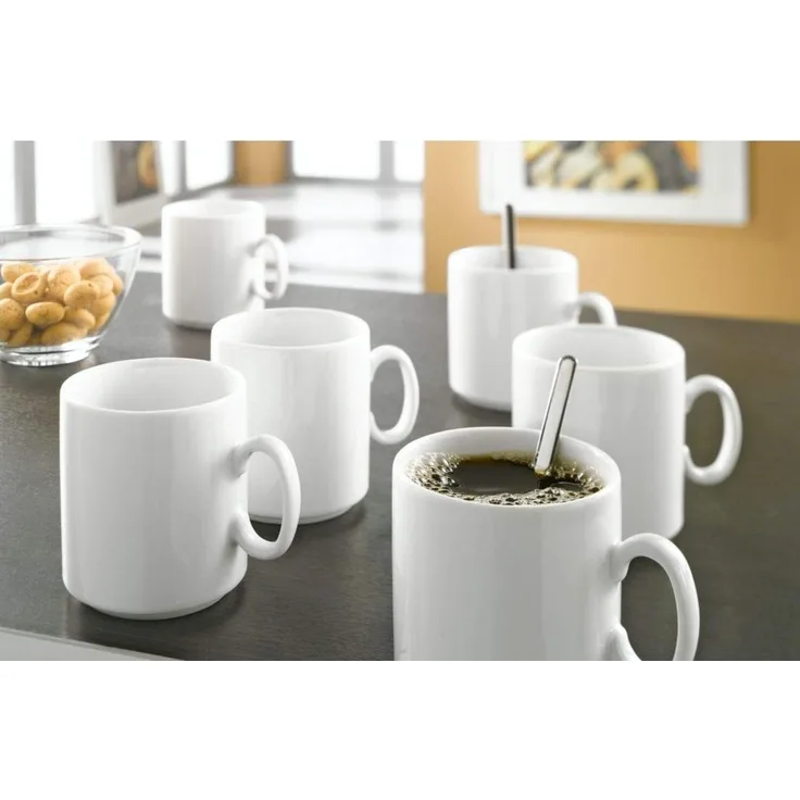 ESMEYER 402 108 KaffeebecherDiane, 0,28 l, Durchmesser: 8,1 cm, Porzellan, weiß, 6 Stück