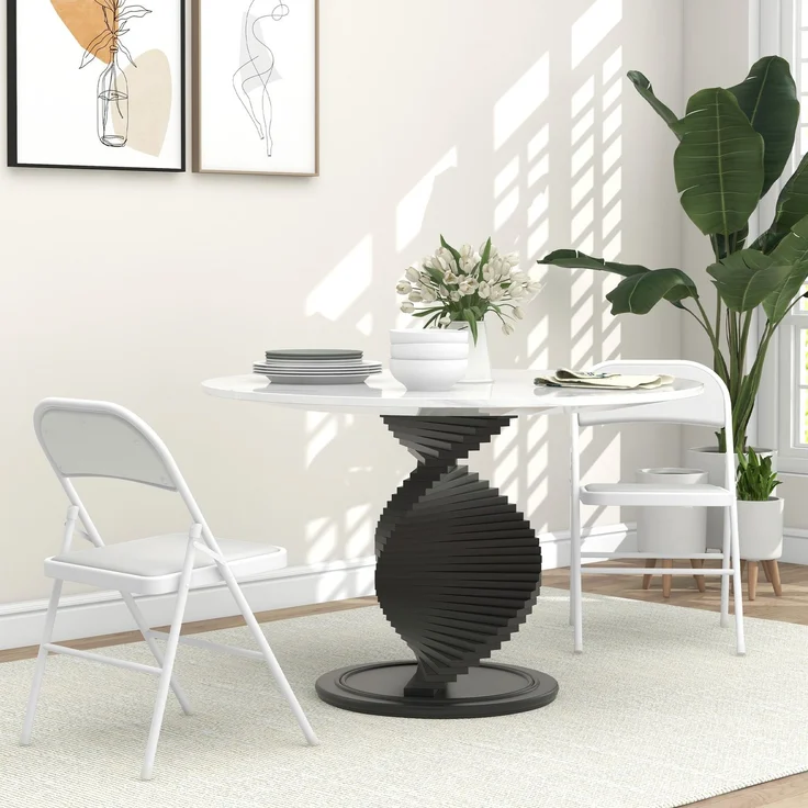 HOMCOM Klappstühle, Kunstleder, Stahl, Weiß, 45L x 46B x 78H cm – Bild 2