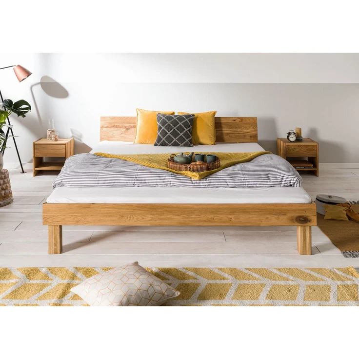 Bett Wildeiche 200 x 200 x 70 natur geölt TomMe #107 – Bild 3