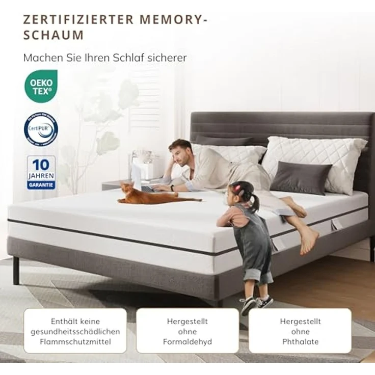 EGO HOME Matratze 180x200 cm H3 18 cm – Gel Memory Foam Kaltschaummatratze, Orthopädisch & Atmungsaktiv, Öko-Tex Zertifiziert, für Erholsamen Schlaf, Punktelastisch, Rückenschoner,Erholsamen Schlaf – Bild 3