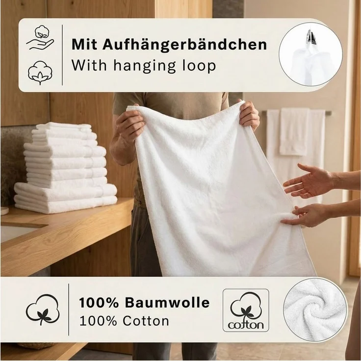 Betz Handtücher 10-teiliges Handtuch Set Premium, 100% Baumwolle (10-St), 4 Handtücher 50x100 cm, 2 Duschtücher 70x140 cm, 2 Gästetücher 30x50 – Bild 4