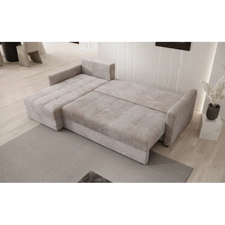 Luxusbetten24 Schlafsofa Designer Sofa Roma in Cord, mit Stauraum und Schlaffunktion – Bild 4
