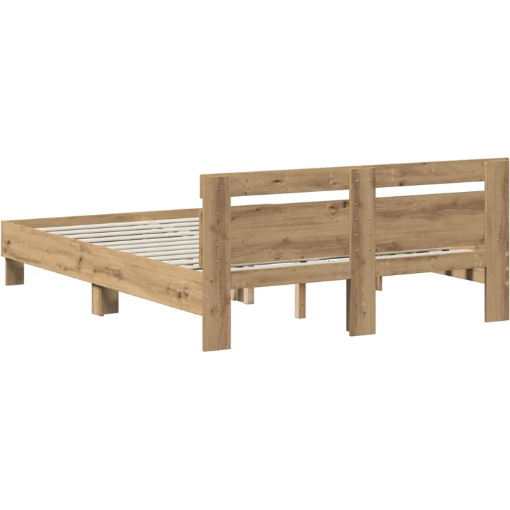 vidaXL Bettrahmen Artisan-Eiche 140 x 190 cm Holzwerkstoff 3446591 – Bild 6