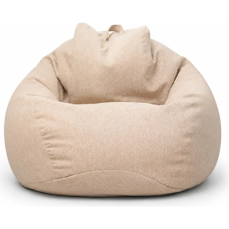 Sitzsack-Hülle ohne Füllmaterial, Beige, 70 x 80 cm, Stoffbezug für Innen- und Außenbereich
