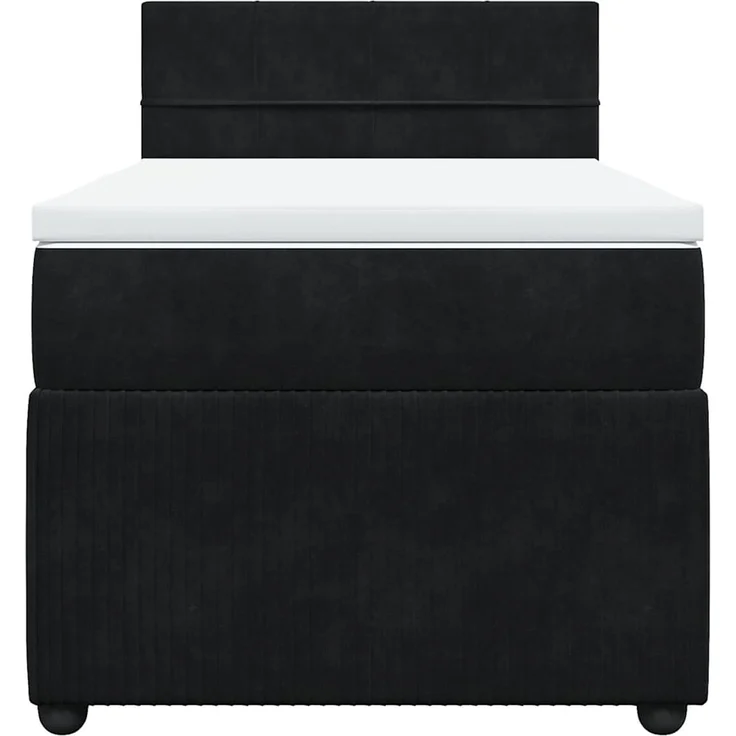 vidaXL Boxspringbett mit Matratze Schwarz 100x200 cm Samt 3287664 – Bild 4