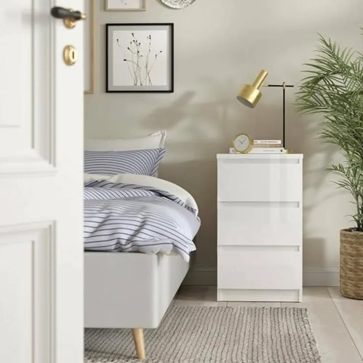 Dmora - Kommode Ameline, Mehrzweckkommode, Schlafzimmerkommode, Schrank mit Schubladen, 40x50 h70 cm, Wei?