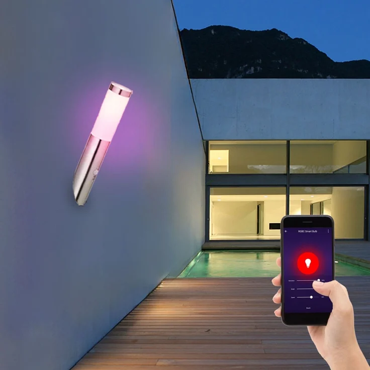 4er Smart RGB LED Wandlampe, opal, Bewegungsmelder, H 40 cm – Bild 4