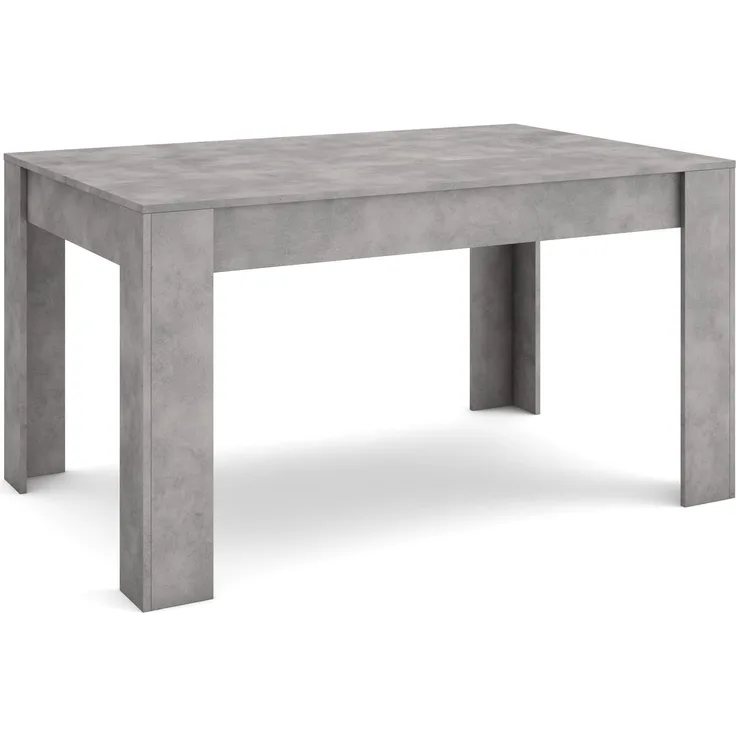 Skraut Home | Esszimmertisch | Küchentisch, Esstisch | 140 x 90 x 76 cm | Für 6 Gäste | Stubentisch | Moderner Stil | Zement
