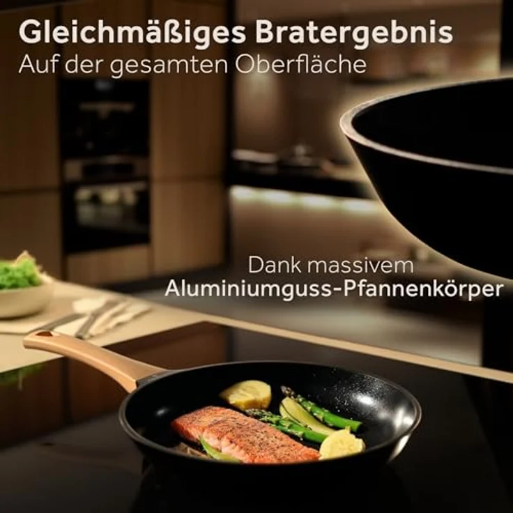 ZWIEGER Keramik Pfannenset ohne PTFE und PFOA – Pfannen PFAS frei, Aluguss, für alle Herdarten (inklusive Induktion) geeignet - Keramikbeschichtung, 28 cm, 24 cm und 20 cm – Bild 6