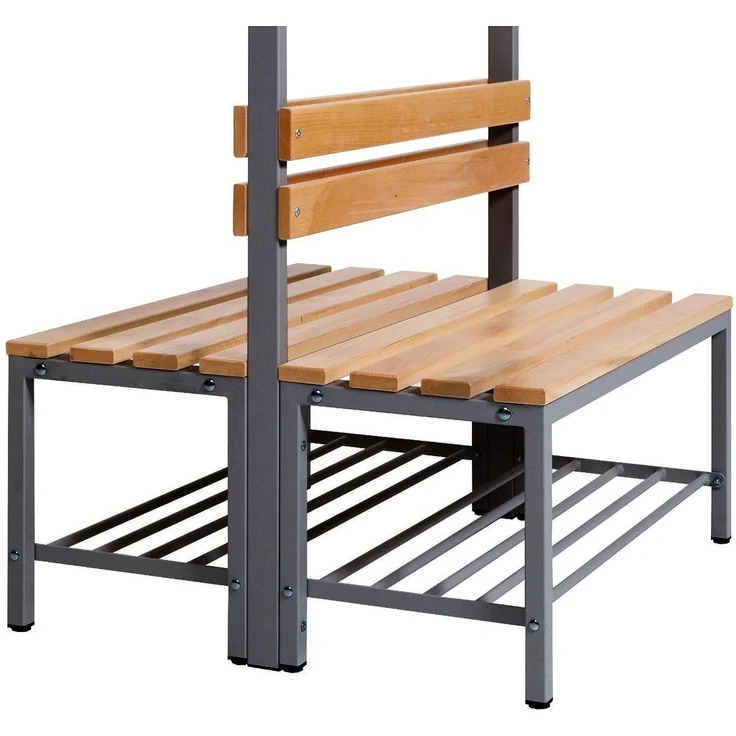 Garderobenbank doppelseitig mit Schuhrost 100 cm anthrazit – Bild 4