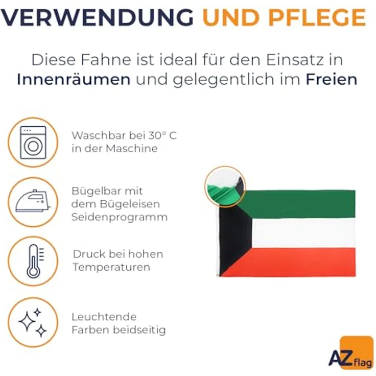 AZ FLAG - Flagge Kuwait - 150x90 cm - Kuweitische Fahne 100% Polyester mit Messing-Ösen - 110g – Bild 5