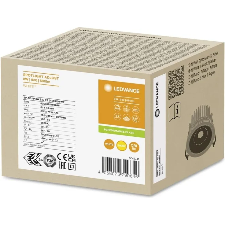 LEDVANCE SPOT ADJUST 8W 930 PS DIM IP20 WT – Bild 5