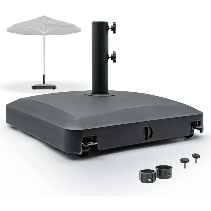 osoltus Schirmständer 50x50cm auf Rollen befüllbar 24kg