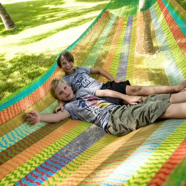 MacaMex Mexikanische Netzhängematte XL Jumbo multicolor Plus Edition multicolor MA-00250 – Bild 7
