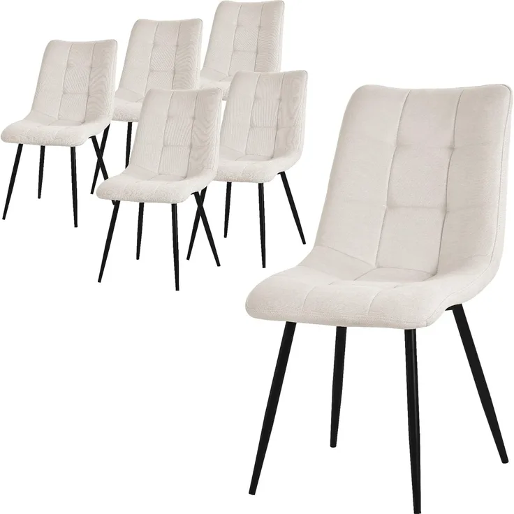 ML-DESIGN Stuhl Esszimmerstühle mit Rückenlehne moderne Design Lounge Küchenstühle (6 St), Polsterstuhl Esstischstühle 6er Set Küchenstuhl Polyester bis 120kg