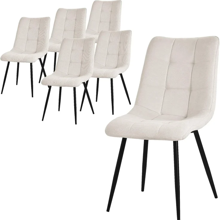 ML-DESIGN Stuhl Esszimmerstühle mit Rückenlehne moderne Design Lounge Küchenstühle (6 St), Polsterstuhl Esstischstühle 6er Set Küchenstuhl Polyester bis 120kg – Bild 1