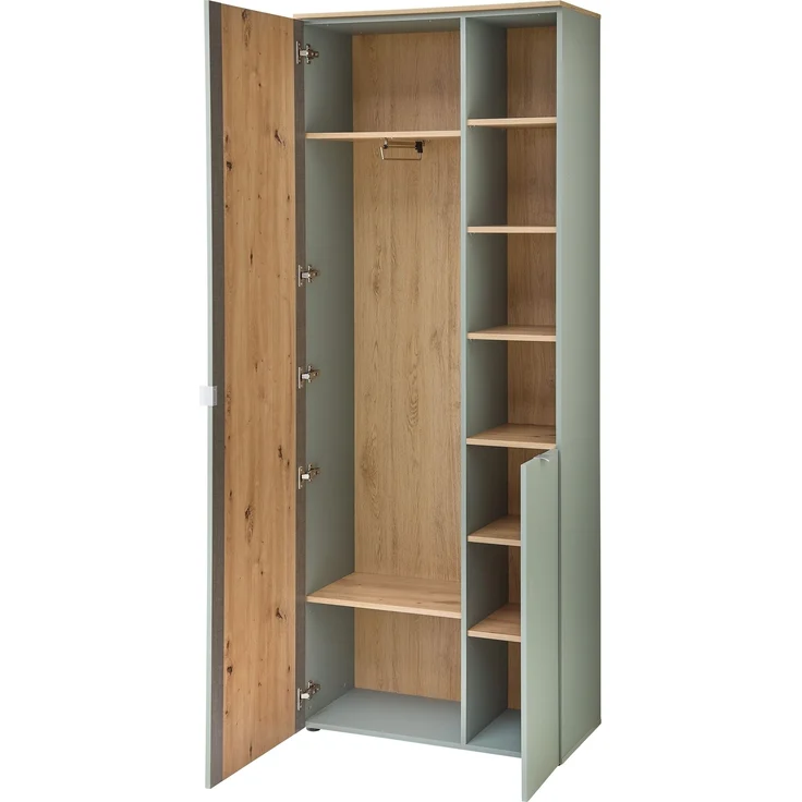 Garderoben-Set >Bari< in Schilfgrün matt, MDF, Spannplatte - 206x202x38 (BxHxT) – Bild 5