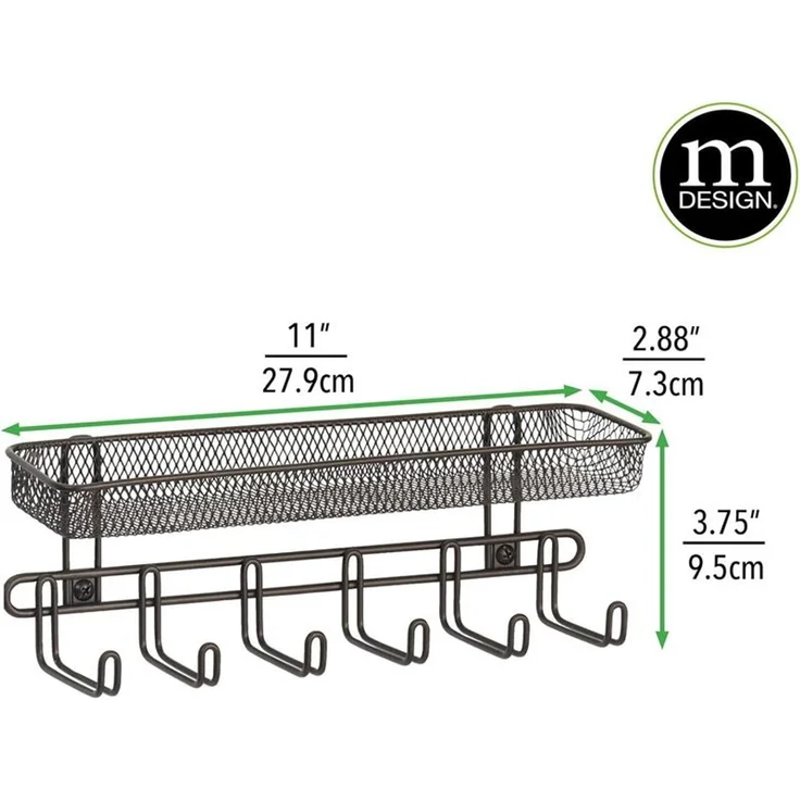 Schmuckaufbewahrung Wand bronze Schmuckhalter Organizer Haken Fächer mDesign – Bild 2