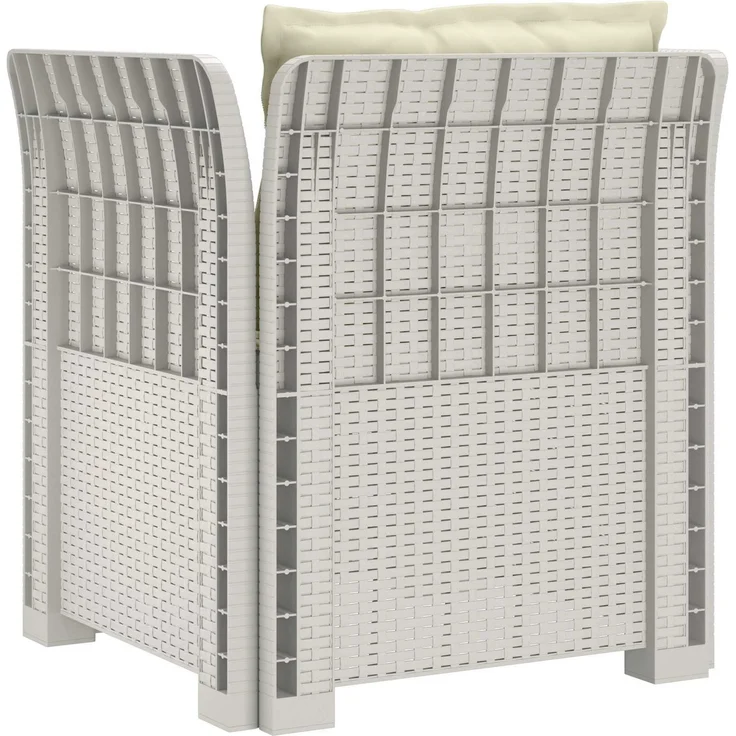 vidaXL 1-Sitzer Sessel mit Kissen Rattan-Look PP Weiß 8011876 – Bild 5
