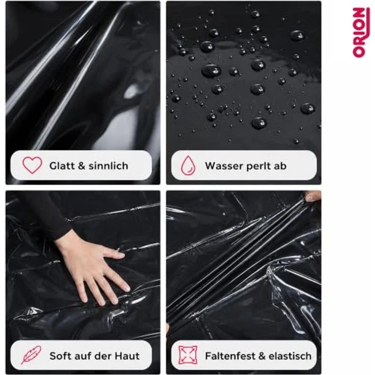 ORION Gummilaken „Accessoire Bizarre – Lack-Optik, wasserdicht, 200x230cm | Sinnliche Liebesdecke für Feuchtspiele – soft, abwischbar & diskret verpackt geliefert – Bild 3