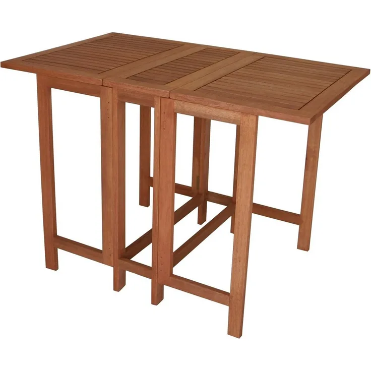 Doppel Klappentisch 107 x 65 x 74 cm rechteckig, Eukalyptus geölt