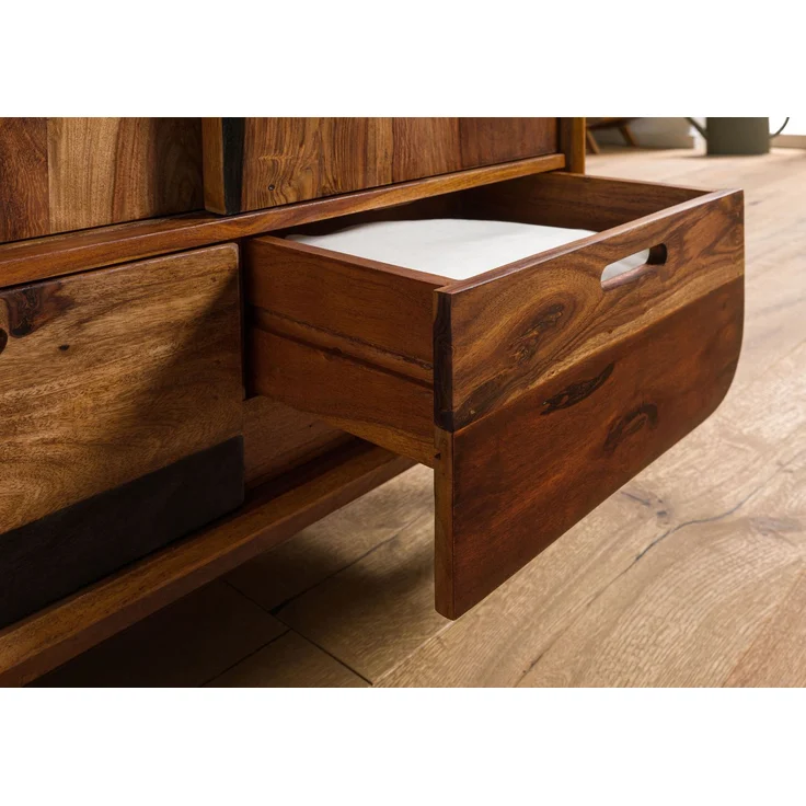 Kleiderschrank Sheesham 90x45x180 dunkelbraun lackiert MAILAND #210 – Bild 6