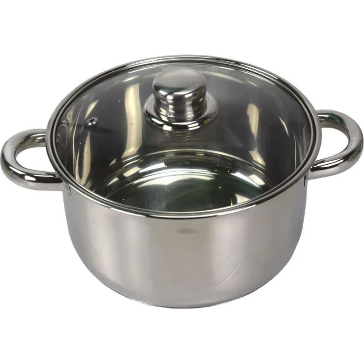 Edelstahl Kochtopf mit Glasdeckel 1,0 bis 5,2 Liter Suppentopf Induktion 3.5 Liter