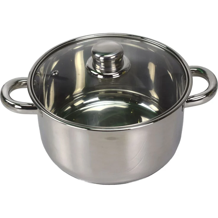 Edelstahl Kochtopf mit Glasdeckel 1,0 bis 5,2 Liter Suppentopf Induktion 3.5 Liter