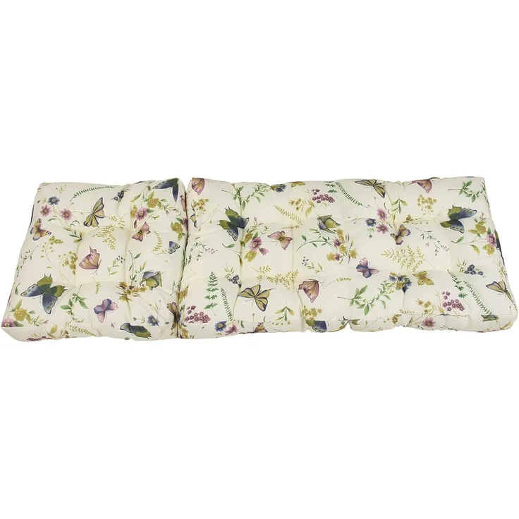 Sitzauflage Sommerwiese faltbar Blumen Polsterauflage Sitzkissen Kissen beige