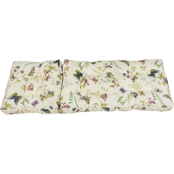 Sitzauflage Sommerwiese faltbar Blumen Polsterauflage Sitzkissen Kissen beige – Bild 1